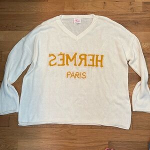 Pink Pineapple Faux Hermes Sweater